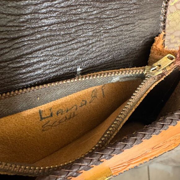 Vintage Brown Boho Hand Tooled Leather Mini Satchel Purse Without A Strap - Picture 7 of 7